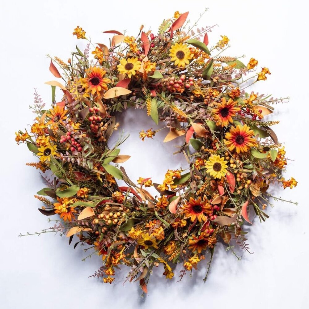 Fall Wreaths for Front Door 24 Inch Artificial Fall Wreath Large Autumn Wreath f